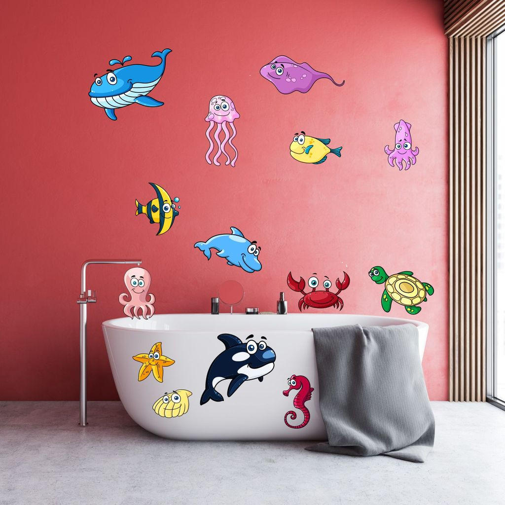 14 Badezimmer Aufkleber Set Fische | Kaufland.de within Aufkleber Badezimmer